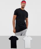 Asos Design Tall Longline T-shirt 2 Pack Multipack Saving - Multi