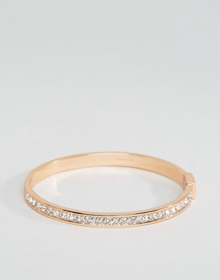 Pilgrim Rose Gold Gem Detail Cuff Bracelet - Gold