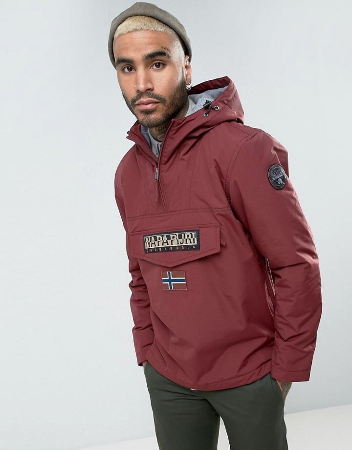 Napapijri Rainforest Jacket In Burgundy - Red