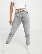 Bershka Organic Cotton Mom Jean In Gray-grey