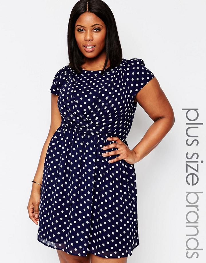 Koko Plus Skater Dress In Polka Dot