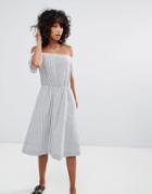D.ra Santelle Off Shoulder A-line Dress - Blue