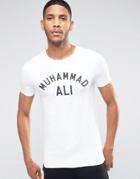 Asos Muscle Fit T-shirt With Muhammad Ali Name Print - White