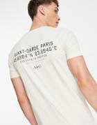 Avant Garde Back Print T-shirt In Ecru-white