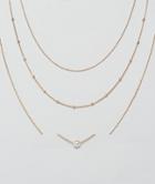 Asos Curve Pack Of 3 Ball Chain And Pearl Layering Necklaces - Multi