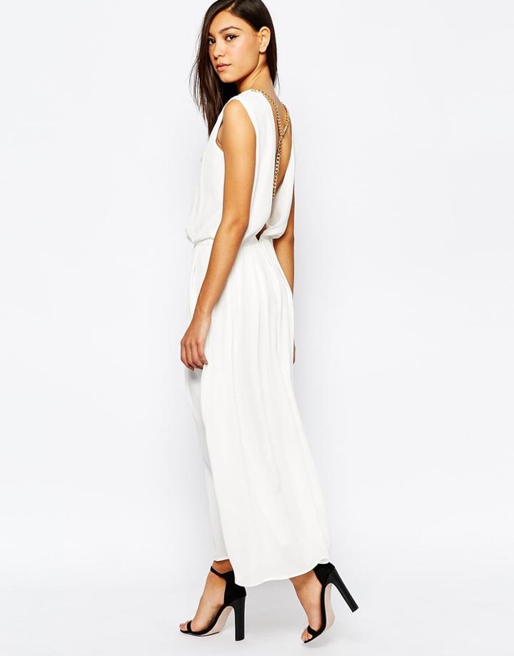 Jovonna Maxi Dress With Chain Back - White
