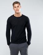 Celio Sweater With Raw Neck In Black - Black