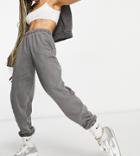 Asyou Coordinating Branded Oversized Sweatpants In Charcoal-grey