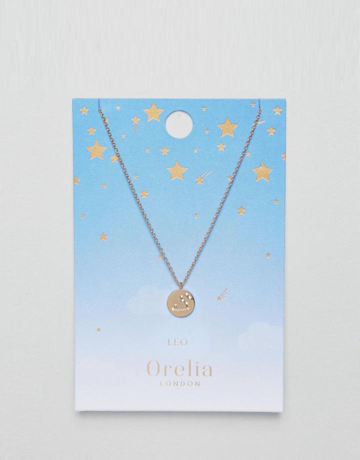 Orelia Leo Constellation Disc Pendant - Gold