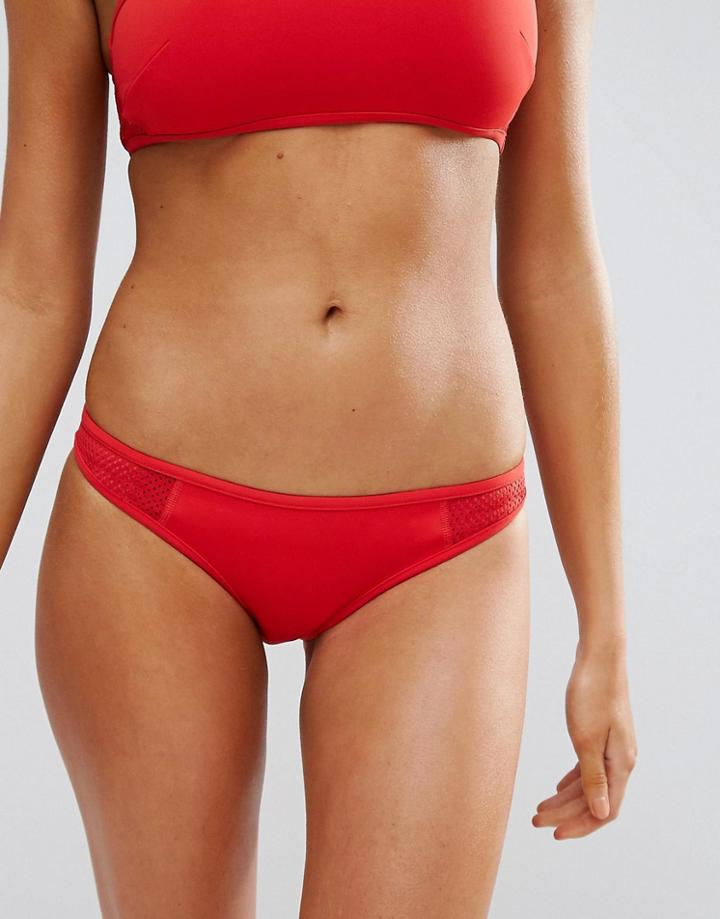 Stella Mccartney Neoprene Mesh Bikini Bottom - Red
