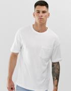 Jack & Jones Core Over Sized Pocket Logo T-shirt In White