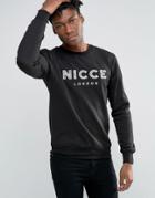 Nicce Logo Sweatshirt With Embroidered Logo - Black