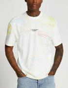 River Island Regular Fit T-shirt With Marble Effect In White