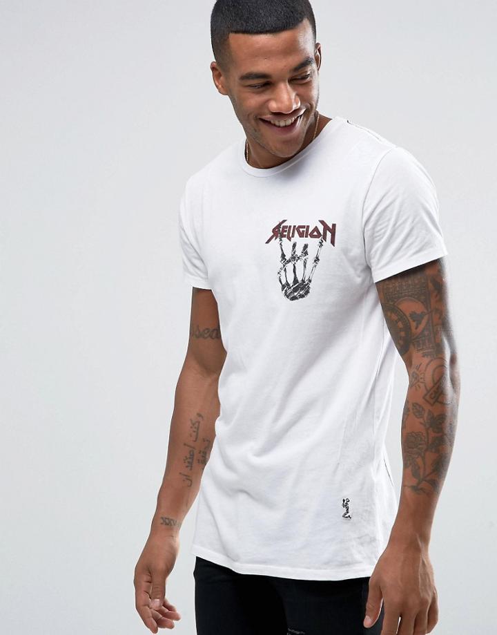 Religion T-shirt With Stage Girl Print - White