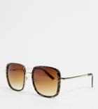 South Beach Oversized Sunglasses In Pale Tortoiseshell-brown