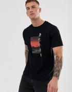 Asos Design Relaxed T-shirt With Scene Print And Embroidered Text - Black