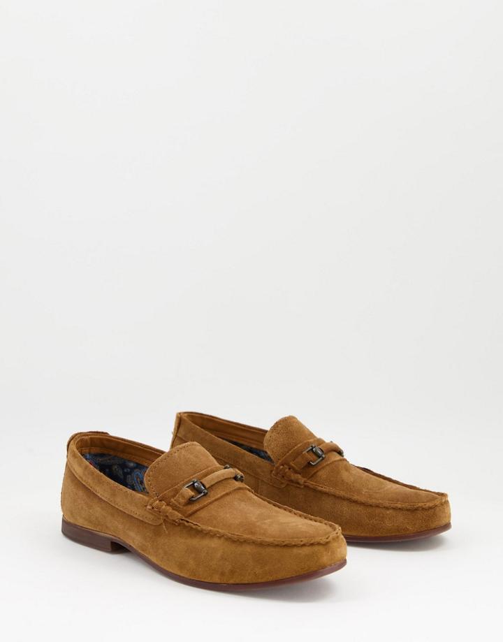 Red Tape Tassel Loafers In Tan Suede-brown