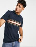 Farah Phoenix Panel T-shirt In Navy
