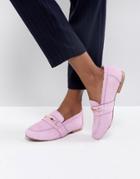 Asos Movement Leather Loafers - Pink