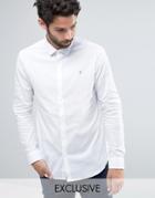 Farah Classic Shirt In Slim Fit With Stretch - White