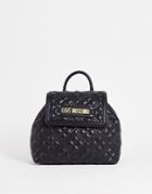 Love Moschino Quilted Backpack In Black