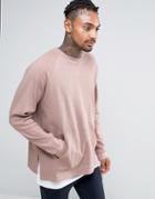Asos Loungewear Oversized Waffle Sweatshirt - Brown