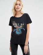 Billabong Boyfriend T-shirt With Rock My World Gangsta Print - Black