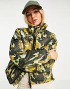 Dickies Crafted Camo Puffer Jacket In Green