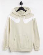 Nike Swoosh Pack Oversized Hoodie In Sand Suit 25-brown