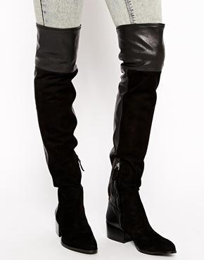Kg By Kurt Geiger Vanessa Leather & Suede Over The Knee Boots - Black