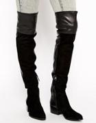 Kg By Kurt Geiger Vanessa Leather & Suede Over The Knee Boots - Black