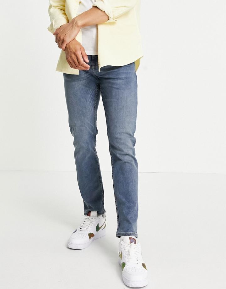 New Look Slim Jeans In Dark Blue Wash-blues