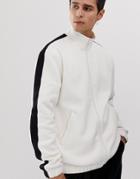Weekday Lee Zip Sweatshirt In White