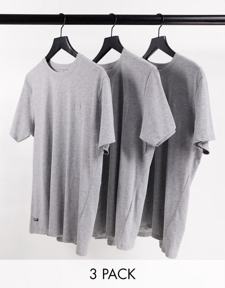 Threadbare Lounge 3-pack T-shirts In Gray-grey