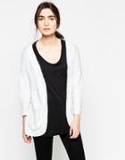 Only 3/4 Sleeve Cardigan With Front Pockets - White