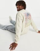 Vintage Supply Monet Varsity Backprint Sweatshirt In Beige-neutral
