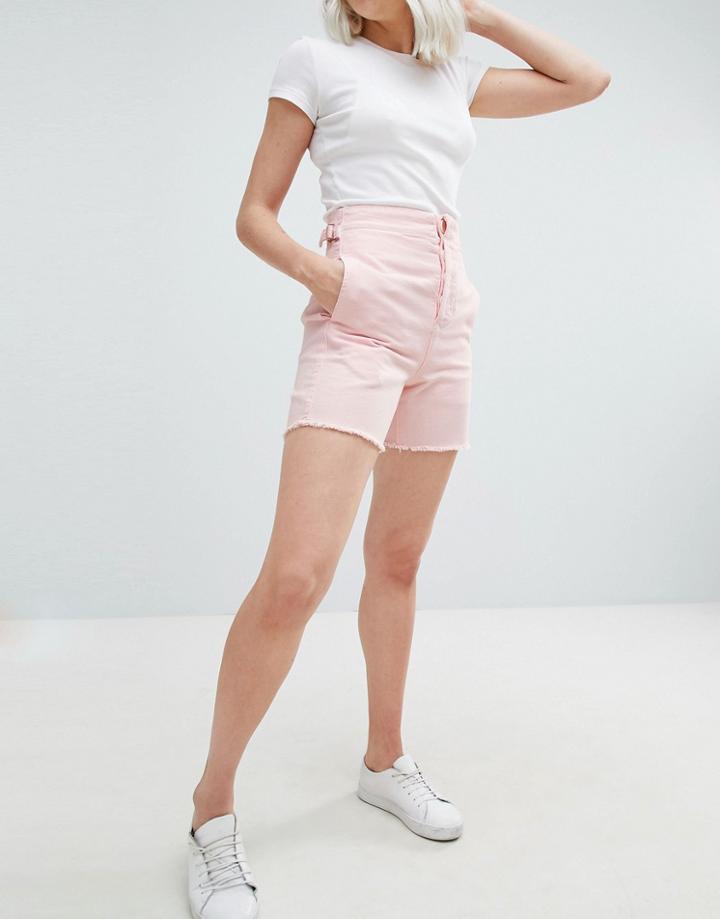 Asos Design Victor Shorts With Side Tabs - Pink