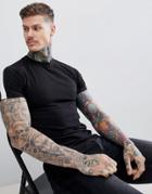 Boohooman Raglan Muscle Fit T-shirt In Black - Black