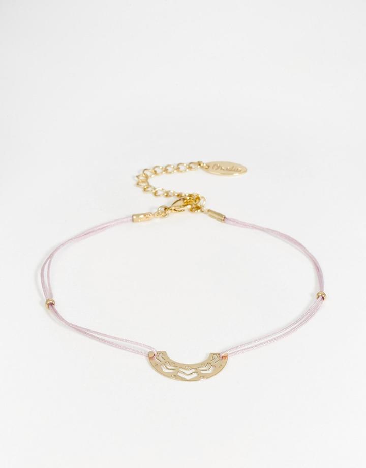 Orelia Geometric Cut Out Bracelet - Pale Gold