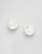 Asos Trapped Pearl Bubble Earrings - Clear