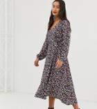 New Look Wrap Dress In Floral Pattern