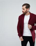 Asos Ultimate Knitted Cardigan In Burgundy - Red
