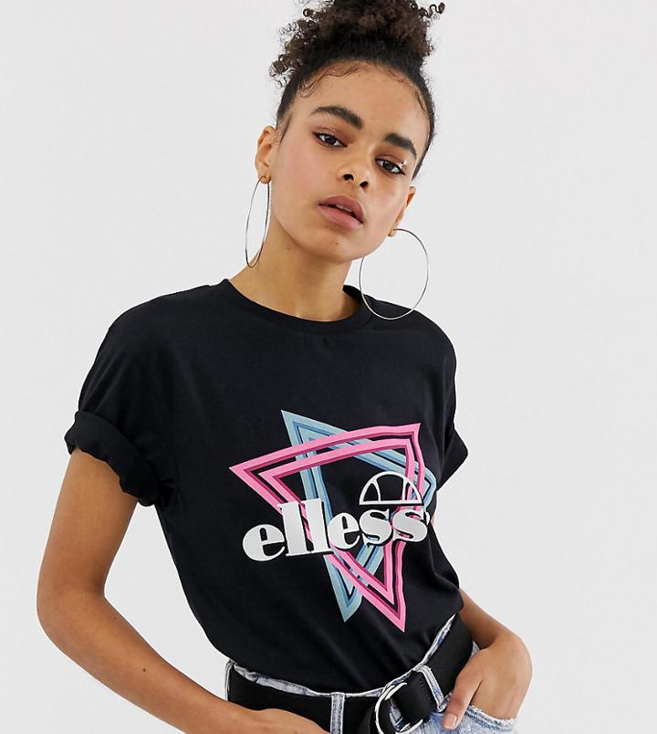 Ellesse Relaxed T-shirt With Triangle Front Logo - Black