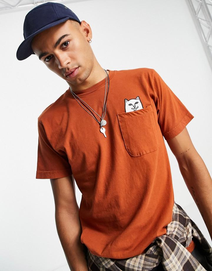 Ripndip Lord Nermal Pocket T-shirt In Burnt Orange-copper