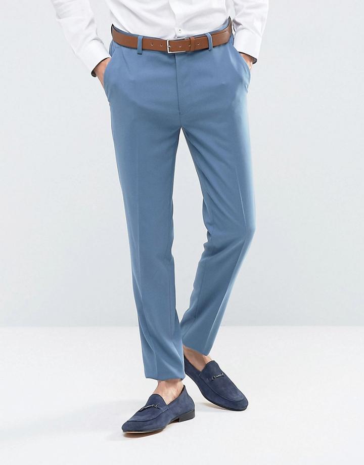 Asos Skinny Suit Pants In Airforce Blue - Blue