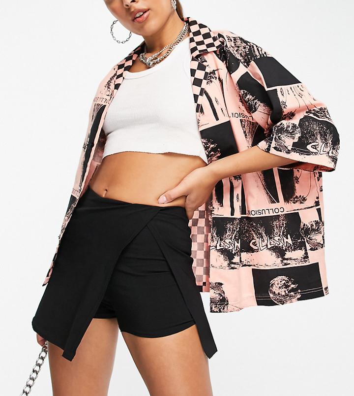 Collusion Bengaline Skort In Black