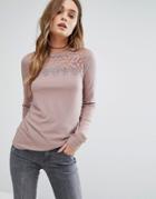 Vila Lace Front T-shirt - Purple