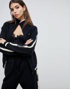 Miss Sixty Funnel Neck Knitted Tracksuit Top - Black