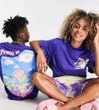 Collusion Unisex T-shirt With Frutti Print In Purple