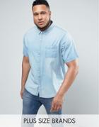 Another Influence Plus Mid Wash Dnim Shirt - Blue